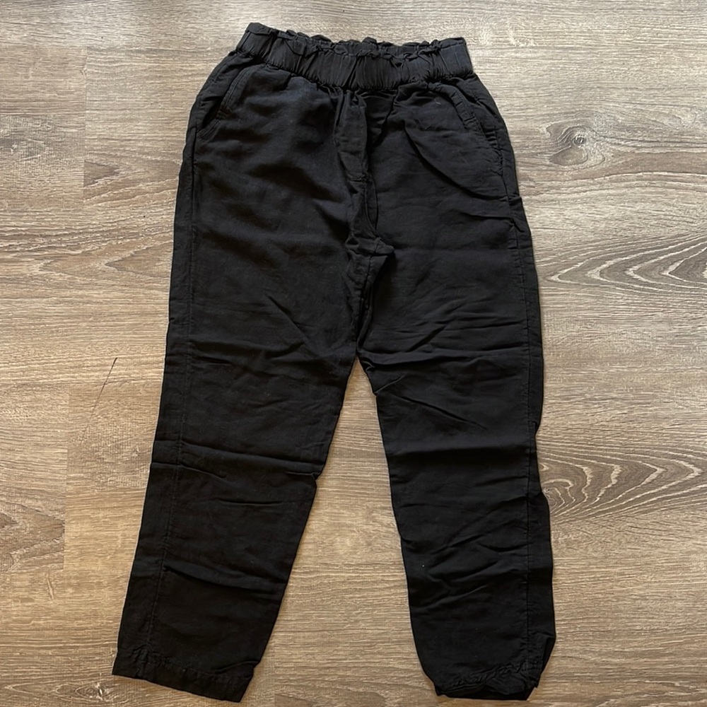 HM Elastic Waistband Linen Trousers Pants with Pockets in size 4